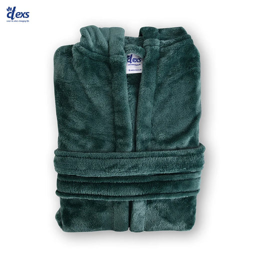 Kids Soft Velvet Bathrobe - Green