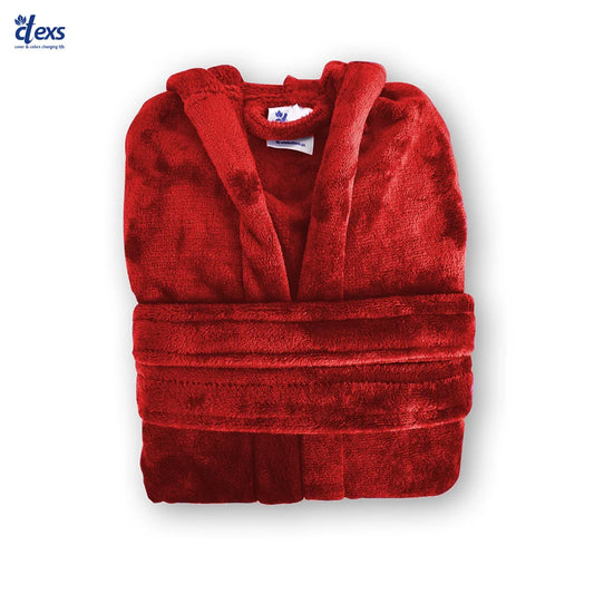 Kids Soft Velvet Bathrobe - Mehroon