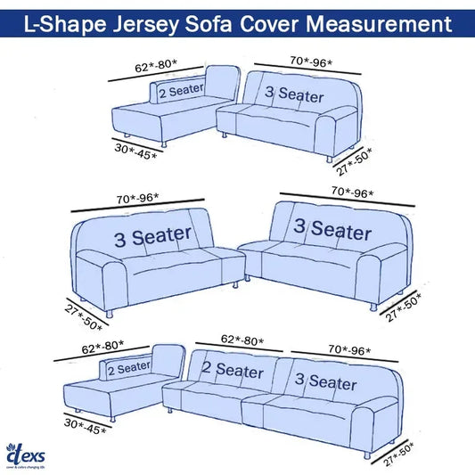 L Shape Jersey Sofa Cover - Beigh