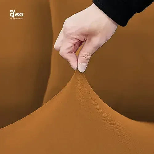 Lycra Jersey Fabric Sofa Cover - Camel Brown - Ctexs