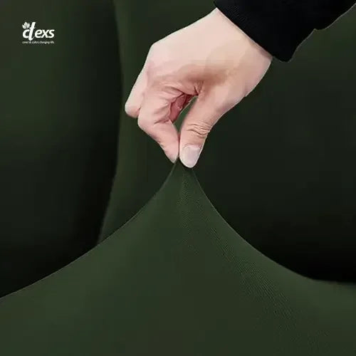 Lycra Jersey Fabric Sofa Cover - Bottle Green - Ctexs