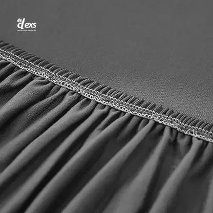 Lycra Jersey Fabric L-Shape Sofa Cover - Grey - Ctexs