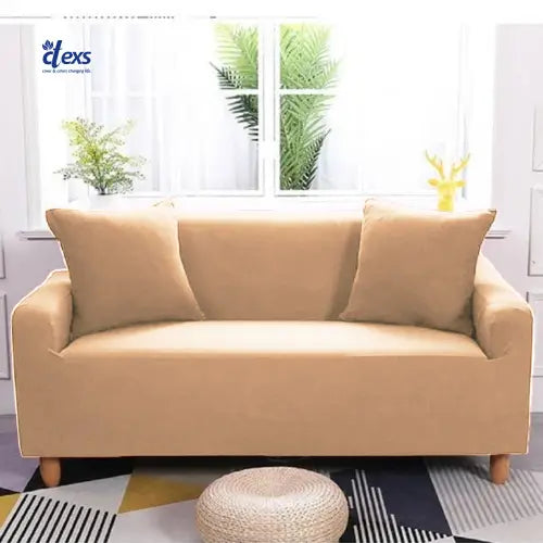 Lycra Jersey Fabric Sofa Cover - Beigh