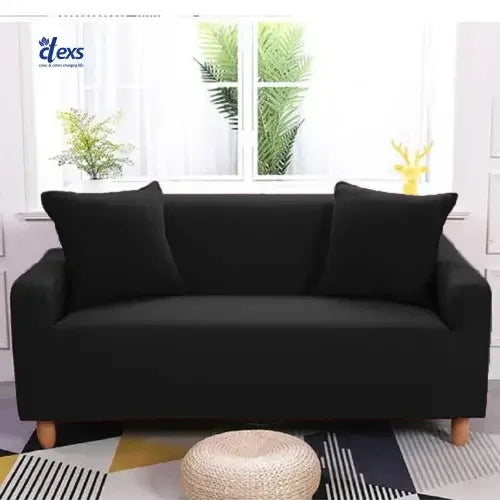 Lycra Jersey Fabric Sofa Cover - Black - Ctexs