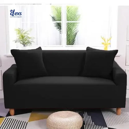 Lycra Jersey Fabric Sofa Cover - Black - Ctexs