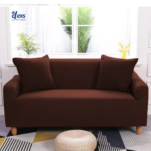Lycra Jersey Fabric Sofa Cover - Dark Brown