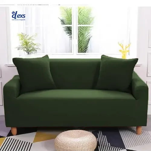 Lycra Jersey Fabric Sofa Cover - Bottle Green - Ctexs