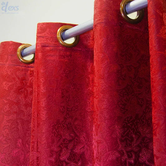Premium Jacquard Curtain Mehroon - Ctexs