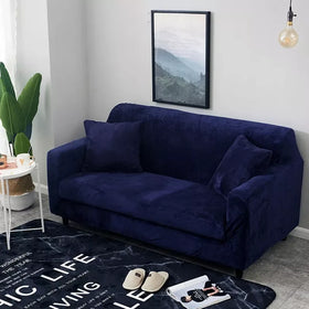 Terry Stretchable Sofa Covers | Navy Blue - Ctexs