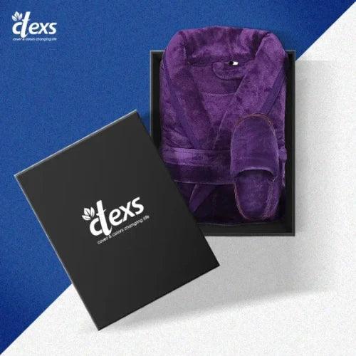 Bathrobe with Slippers Combo (Purple)