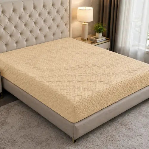Stripe Jacquard Bed Fitted - Beigh