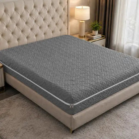 Stripe Jacquard Zipper Mattress Cover - Grey