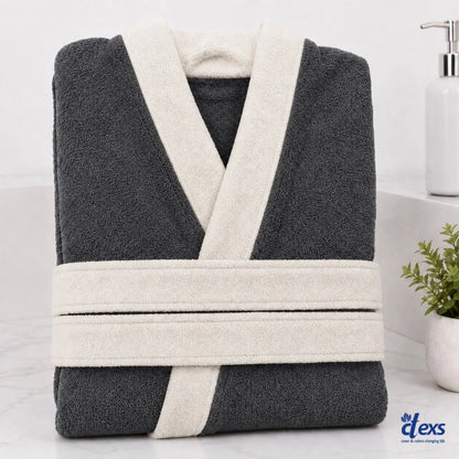 Ctexs Stripe Charcoal Colour SPA Bathrobe