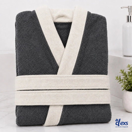 Ctexs Stripe Charcoal Colour SPA Bathrobe