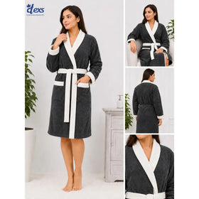 Ctexs Stripe Charcoal Colour SPA Bathrobe (Unisex)