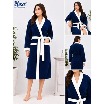 Ctexs Stripe Blue Colour SPA Bathrobe (Unisex)