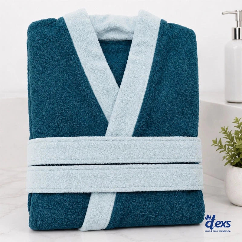 Ctexs Stripe Teal Colour SPA Bathrobe