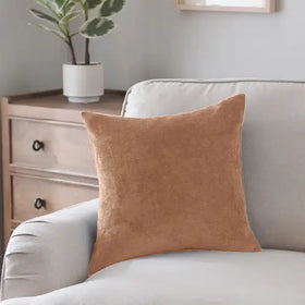 Terry Velvet Cushion Covers - Camel Brown
