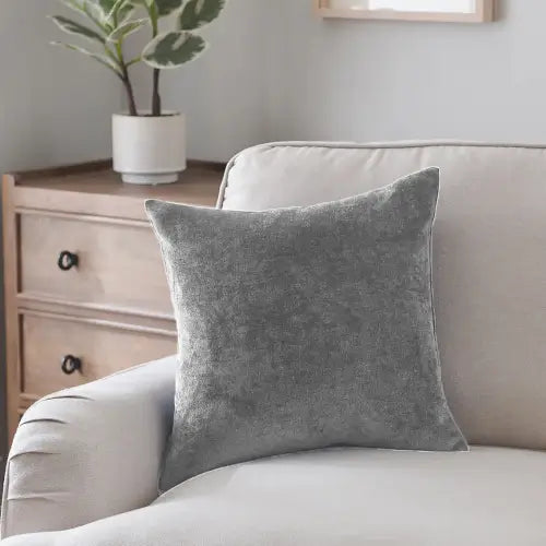 Terry Velvet Cushion Covers - Grey