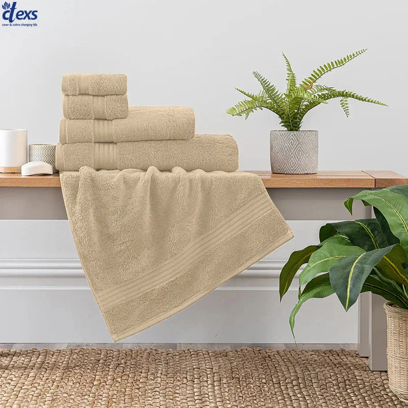 Ctexs Pack of 3, Towel Collection Set - Beigh