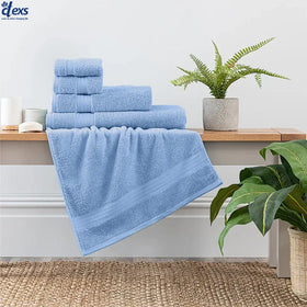 Ctexs Pack of 3, Towel Collection Set - Sky Blue