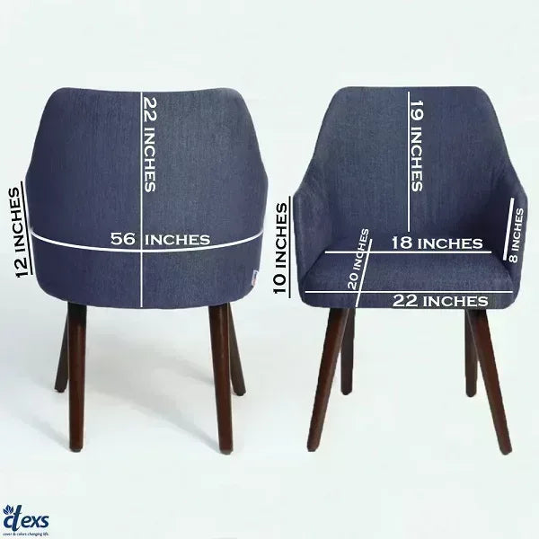 Stripe Jacquard Turkish Arm Chair Cover - Navy Blue - Ctexs