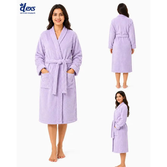Unisex Fluffy Bathrobe - Purple