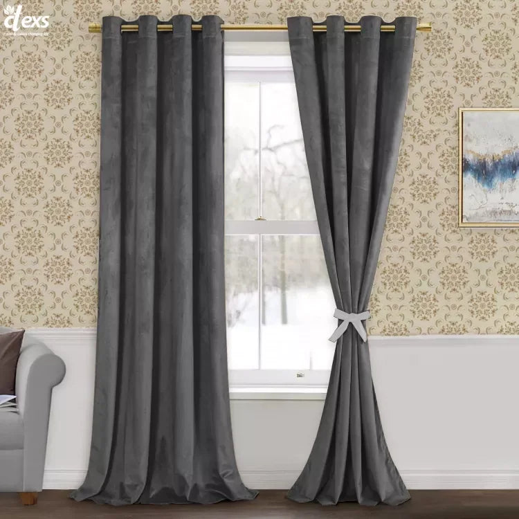Premium Velvet Curtains | Gray - Ctexs