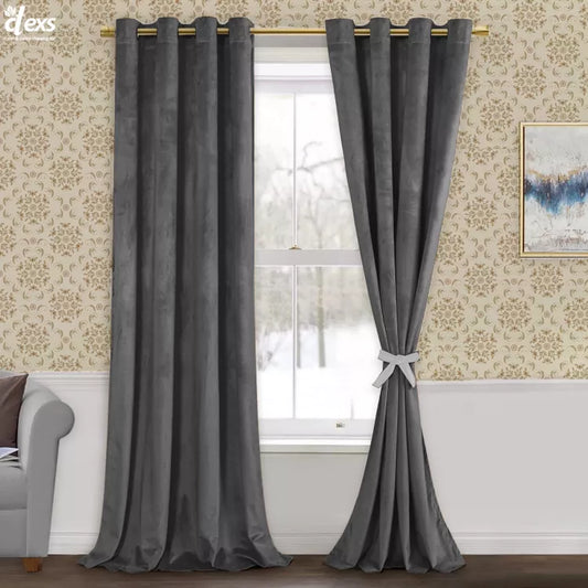 Premium Velvet Curtains | Gray