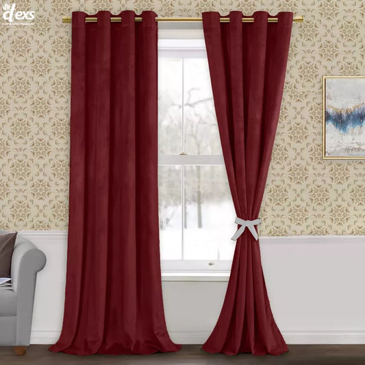 Premium Velvet Curtains | Mehroon