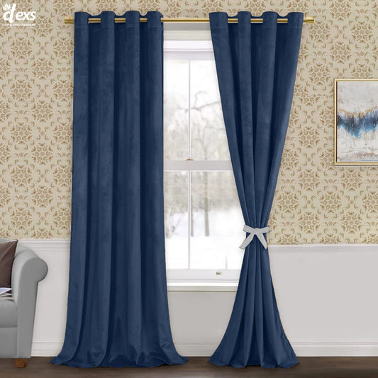 Premium Velvet Curtains | Navy Blue