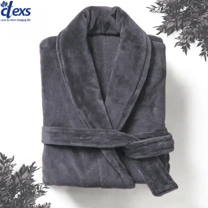 Velour Bathrobe - Grey - Ctexs