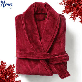 Velour Bathrobe - Mehroon - Ctexs