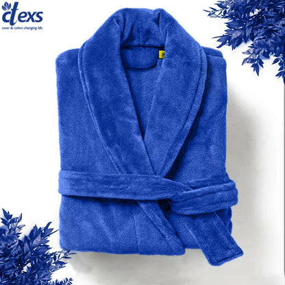 Velour Bathrobe - Navy Blue - Ctexs