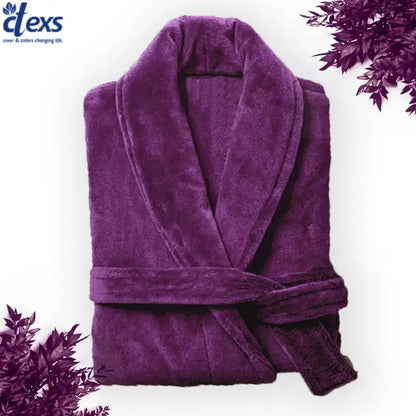 Velour Bathrobe - Purple - Ctexs