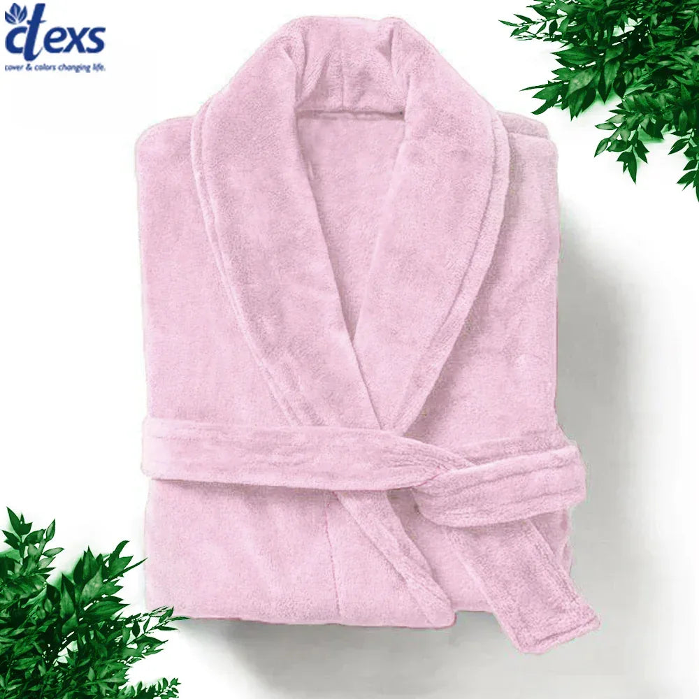 Velour Bathrobe - Baby Pink - Ctexs