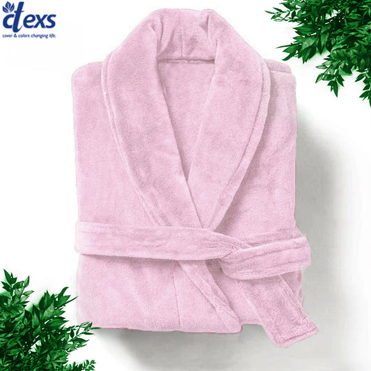 Velour Bathrobe - Baby Pink