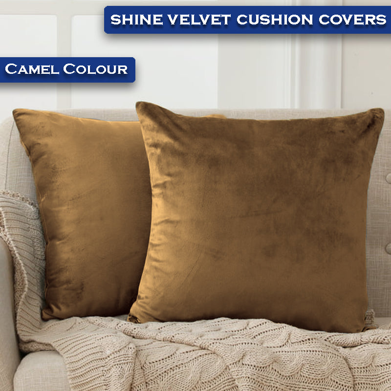 Premium Velvet Cushion Covers - Camel