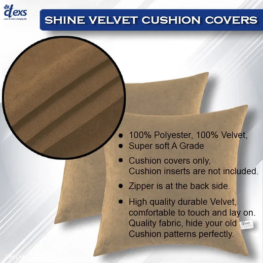 Premium Velvet Cushion Covers - Camel - Ctexs