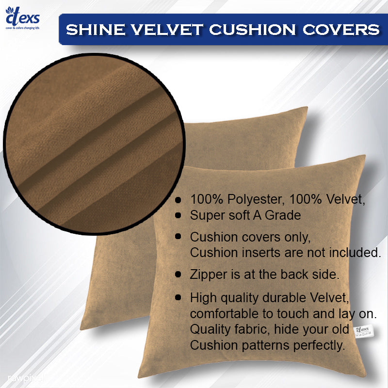 Premium Velvet Cushion Covers - Camel