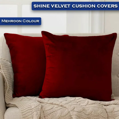 Premium Velvet Cushion Covers - Maroon - Ctexs