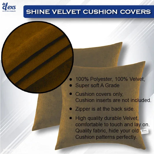Premium Velvet Cushion Covers - Mustard - Ctexs