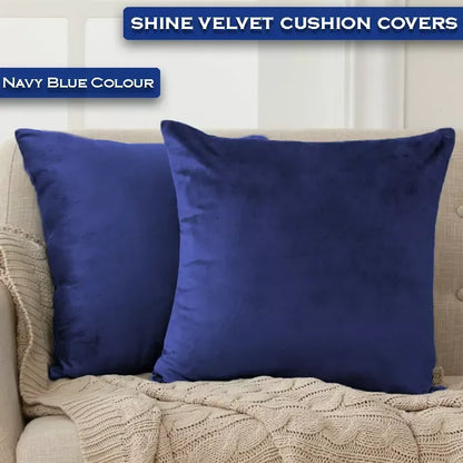 Premium Velvet Cushion Covers - Navy Blue - Ctexs