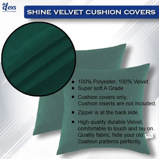 Premium Velvet Cushion Covers - Dark Green - Ctexs