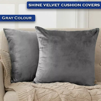 Premium Velvet Cushion Covers - Gray - Ctexs