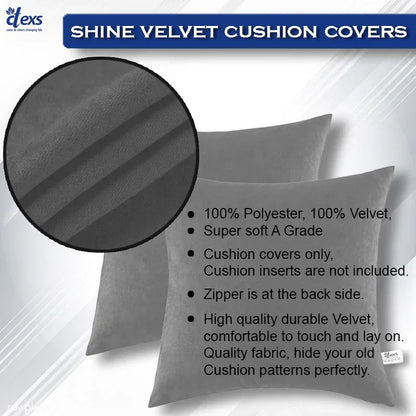 Premium Velvet Cushion Covers - Gray - Ctexs