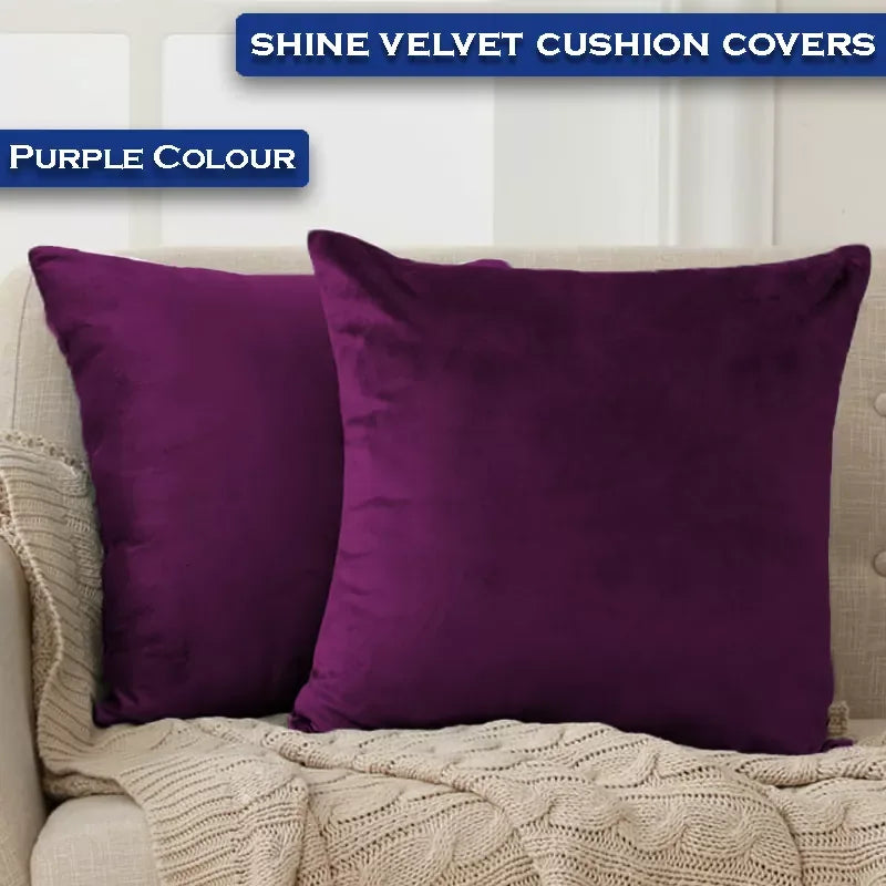 Premium Velvet Cushion Covers - Purple - Ctexs