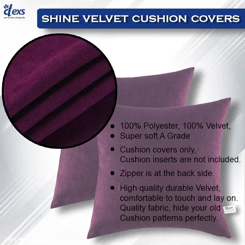 Premium Velvet Cushion Covers - Purple - Ctexs