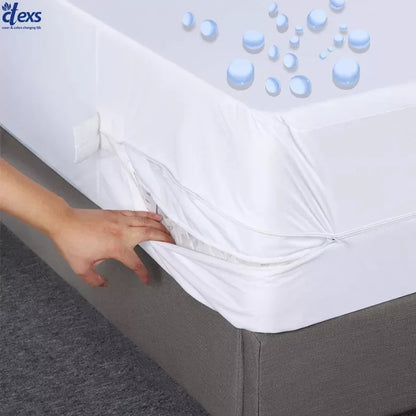 Waterproof Zipper Mattress Protector Cover - White - Ctexs