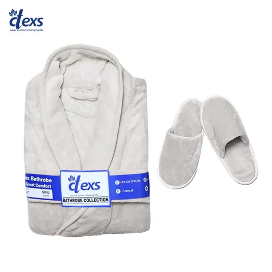 Bathrobe with Slippers Combo (White)